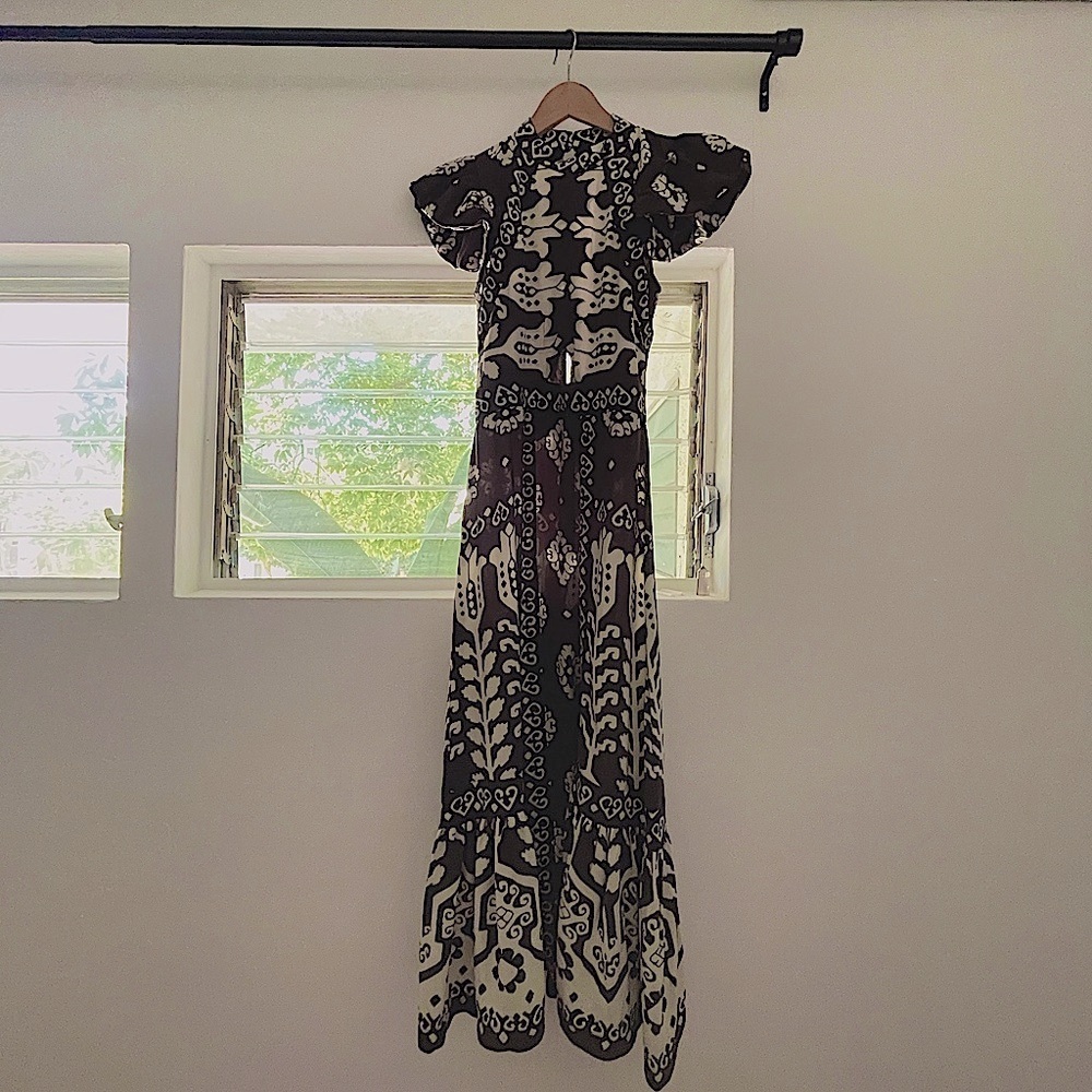 SEA NY Sonia Printed Cutout Silk Midi Dress - Picture 7 of 10